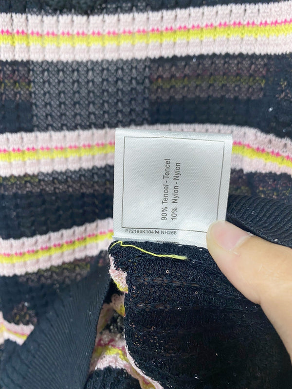 Gilet Chanel Bicolore Rose Noir en Tencel 194368