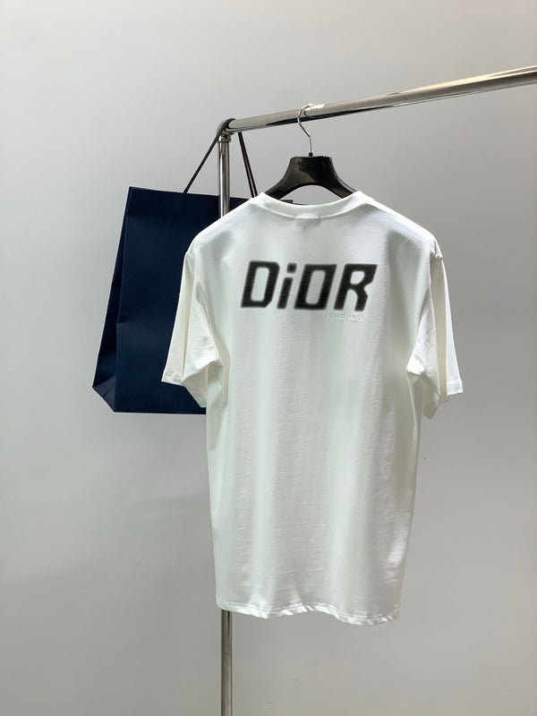 T-shirt Dior Col Rond Manches Courtes Blanc en Coton 200639