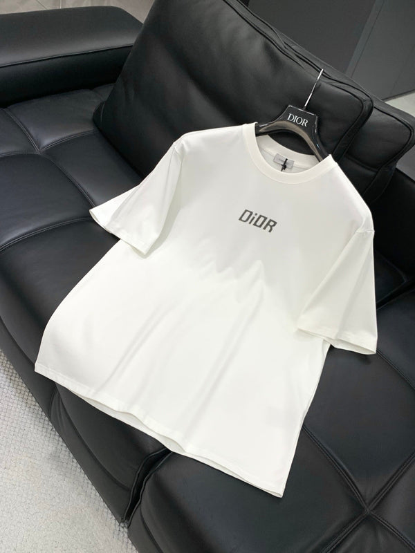 T-shirt Dior Col Rond Manches Courtes Blanc en Coton 200639