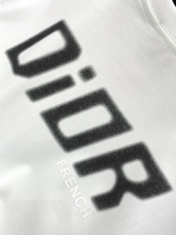 T-shirt Dior Col Rond Manches Courtes Blanc en Coton 200639