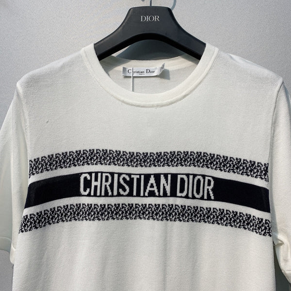 T-shirt Dior blanc en Tencel et laine imprimé lettre 363089