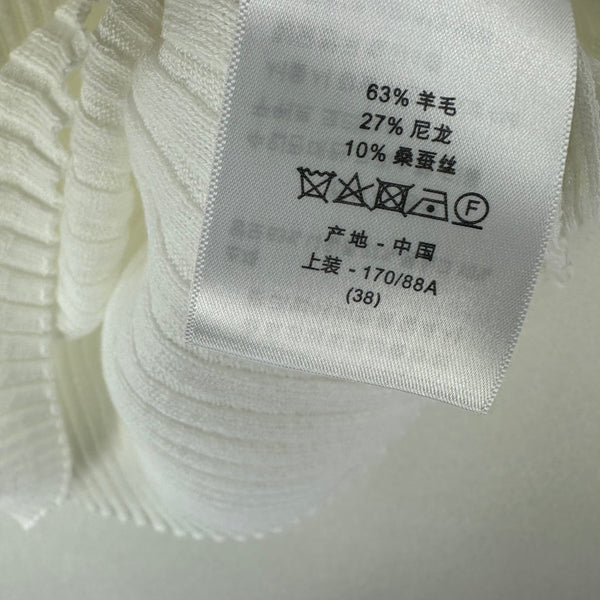 Dior Semi-transparent Knit Polo Shirt White in Wool 362484