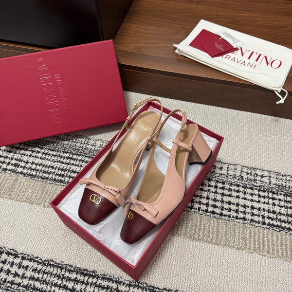 Valentino Garavani Slingback 60 Burgundy Pink in Sheepskin 685894