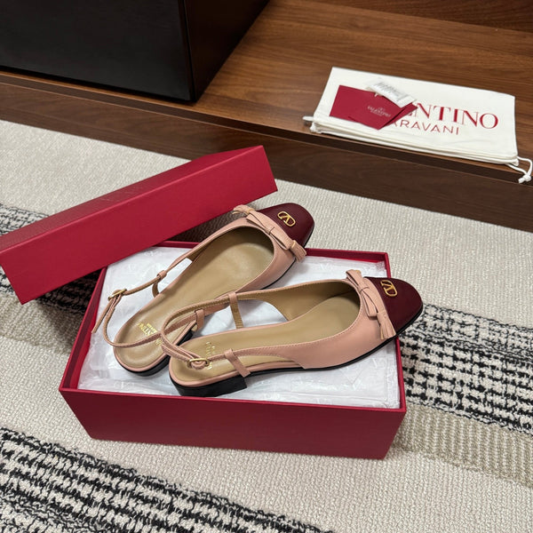 Valentino Garavani Slingback Burbundy Pink in Sheepskin 685891