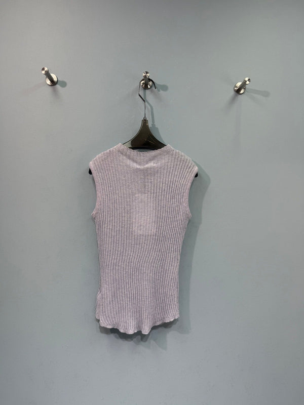 Gilet tricoté Chanel violet en laine 212281