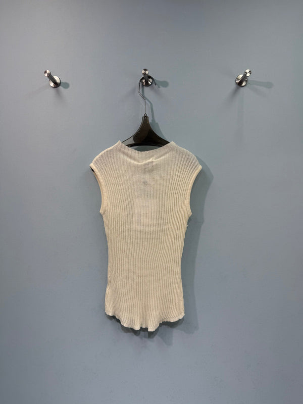 Gilet en Maille Chanel Crème en Laine 212276