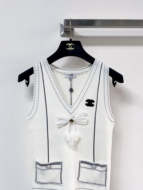 Gilet Chanel blanc en polyester 204099