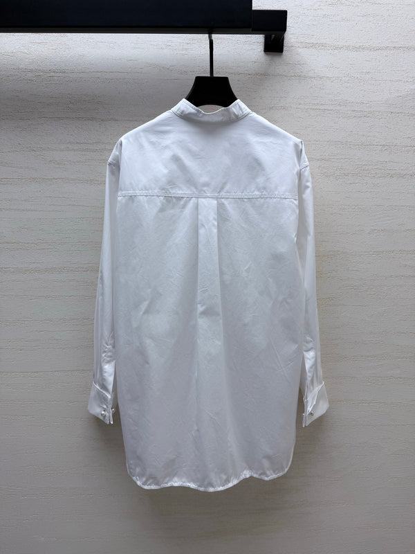 Chanel 26S White Long-sleeved Shirt in Cotton 207612