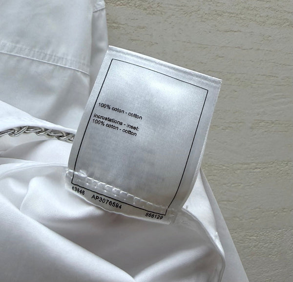Chanel 26S White Long-sleeved Shirt in Cotton 207612