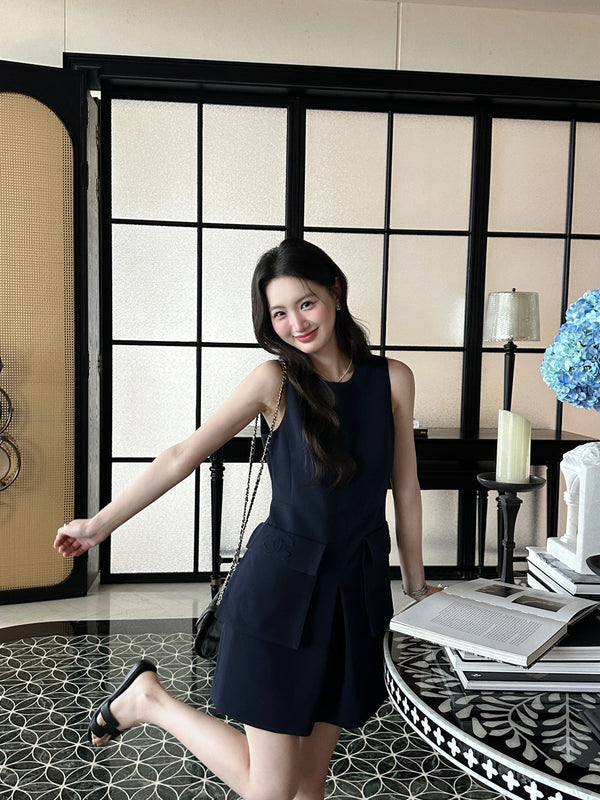 Robe Chanel noire en acétate 202467