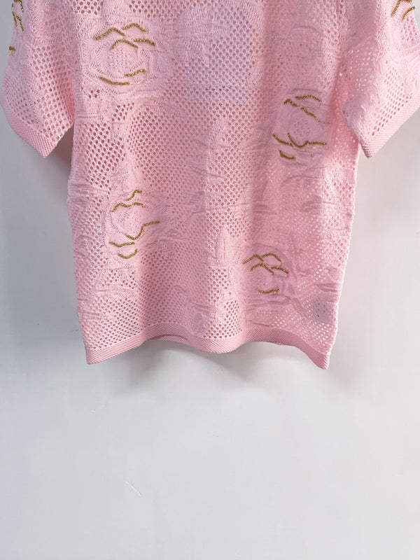 Chanel Short-Sleeve T-Shirt Pink in Cotton 204038