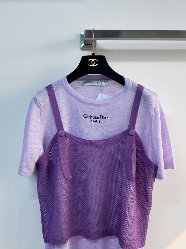 T-Shirt Manches Courtes Dior Violet en Acrylique 203995
