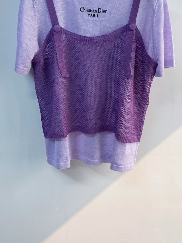 T-Shirt Manches Courtes Dior Violet en Acrylique 203995