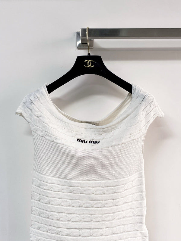T-shirt Miumiu à manches courtes blanc en coton-nitrile 208017