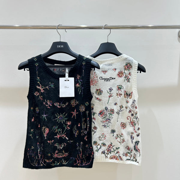 Dior Vest Elegant Floral in Wool Mohair