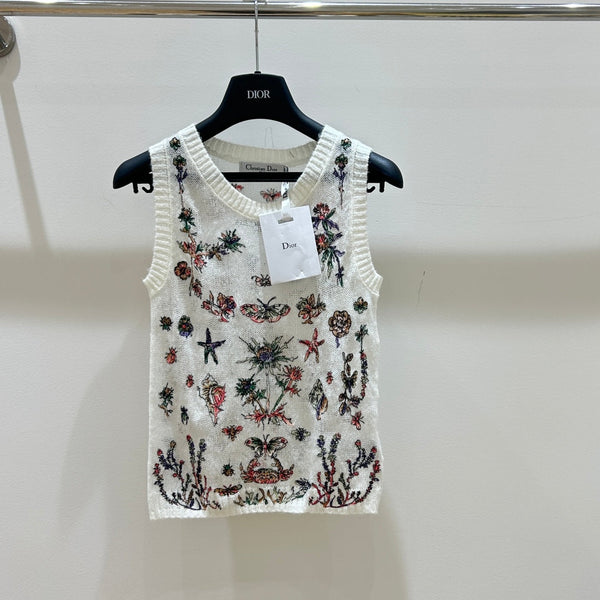 Dior Vest Elegant Floral in Wool Mohair