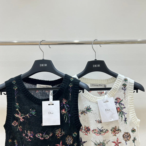 Dior Vest Elegant Floral in Wool Mohair