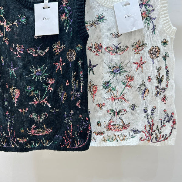 Dior Vest Elegant Floral in Wool Mohair