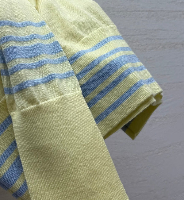Dior Striped Shawl-style Knit Top Yellow Lemon in Cashmere 212930