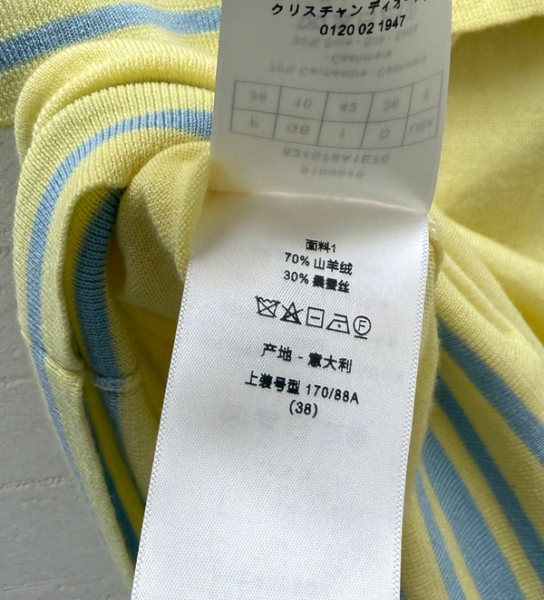 Dior Striped Shawl-style Knit Top Yellow Lemon in Cashmere 212930