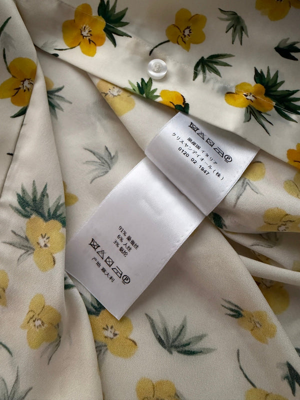 Dior 26SS Floral Silk Shirt White Yellow in Mulberry Silk 203811