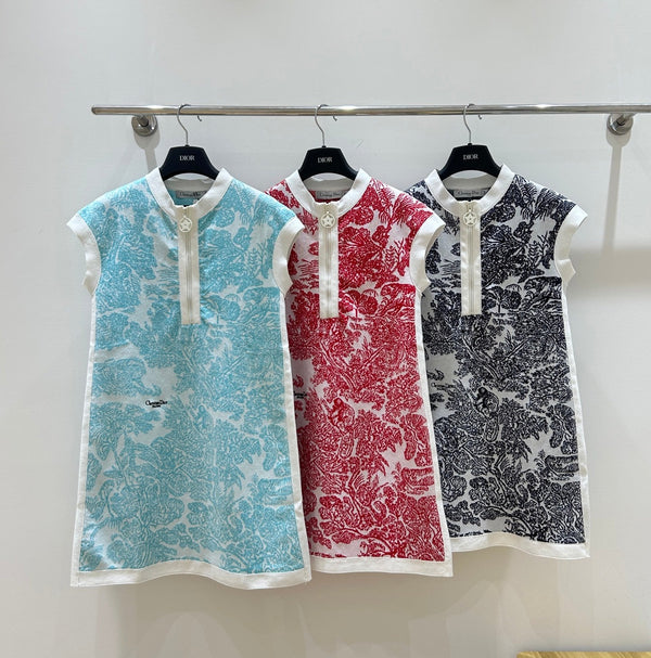 Dior French Retro Sleeveless Half-open Zipper Dress in Wool 201181