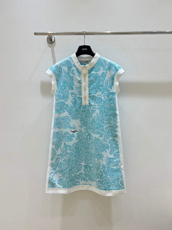 Dior French Retro Sleeveless Half-open Zipper Dress in Wool 201181