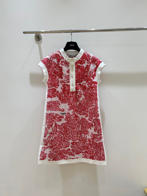 Dior French Retro Sleeveless Half-open Zipper Dress in Wool 201181