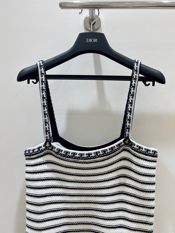 Dior Dress Black and White Striped in Cotton 177044