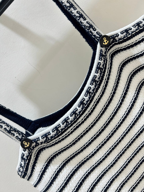 Dior Dress Black and White Striped in Cotton 177044