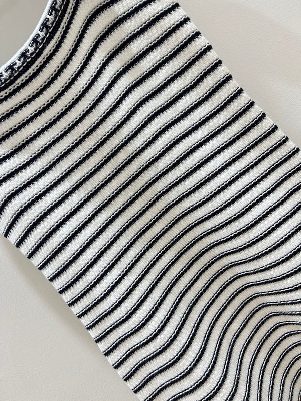 Dior Dress Black and White Striped in Cotton 177044