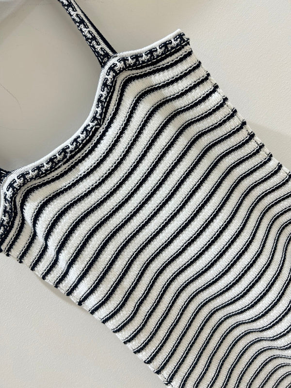 Dior Dress Black and White Striped in Cotton 177044