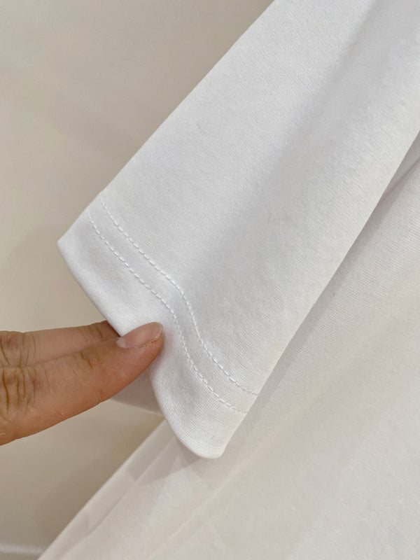 HM Short-Sleeve T-Shirt White in Cotton 215476