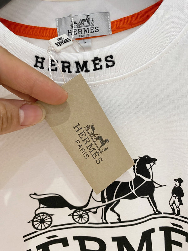 T-shirt HM en coton à manches courtes blanc 215436