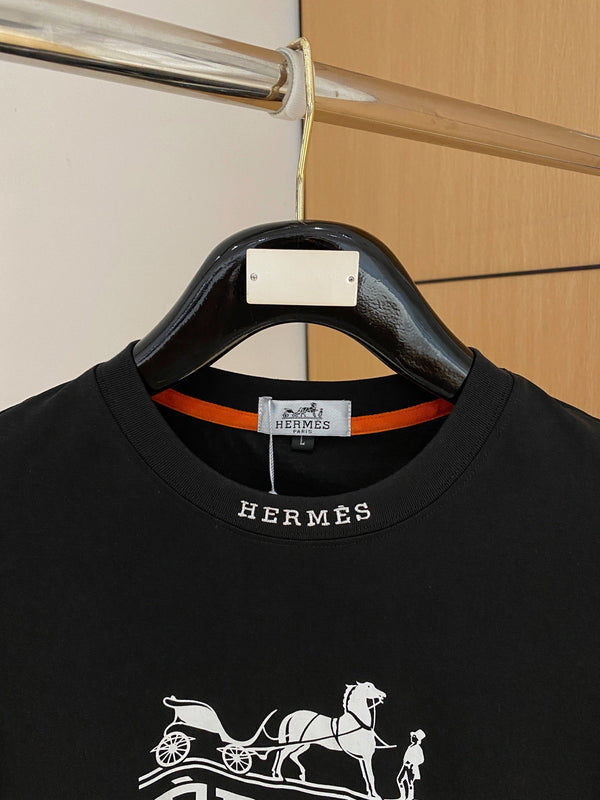 T-shirt à manches courtes HM Noir en Coton 215435