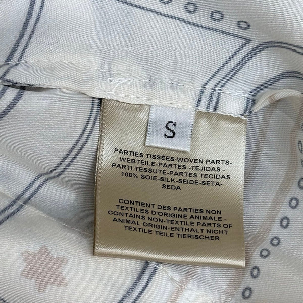 HM 26 Pantalon droit imprimé Blanc en Soie de mûrier 172263