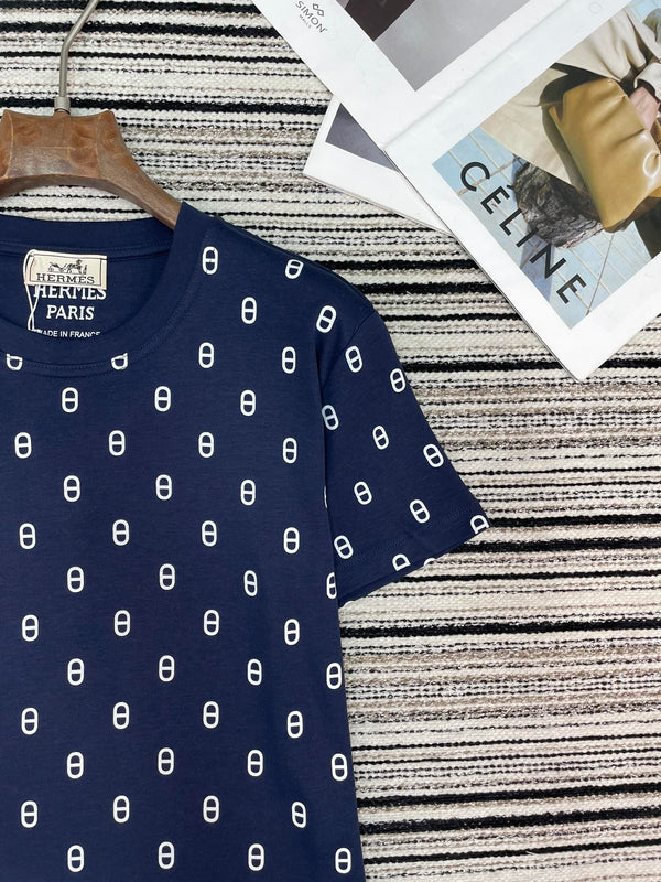 HM T-Shirt Navy Blue in Cotton 167908