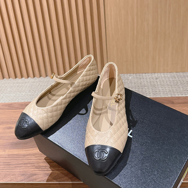 CC 26SS Quilted Mary Jane Light Beige in Calfskin 692539