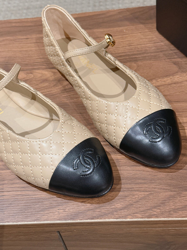 CC 26SS Quilted Mary Jane Light Beige in Calfskin 692539