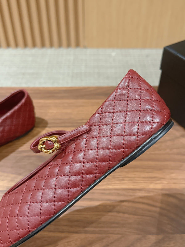 CC 26SS Quilted Mary Jane Burgundy in Calfskin 692538