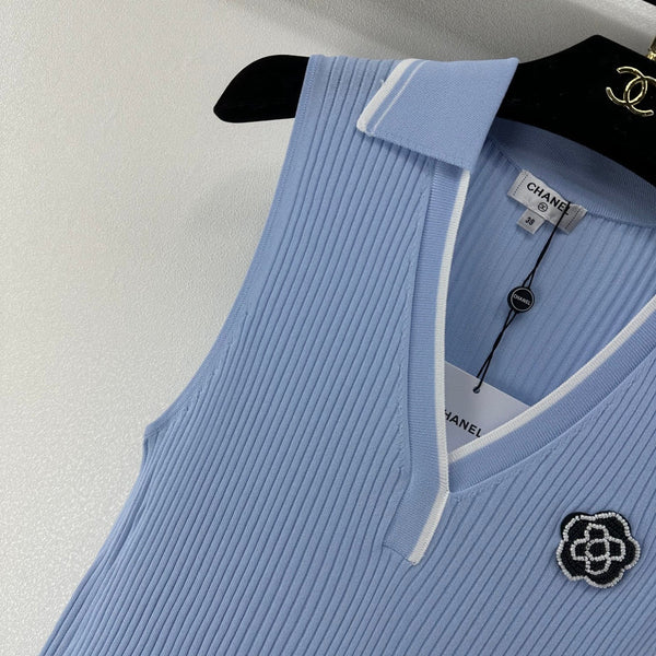 Gilet Chanel bleu en polyester 365299