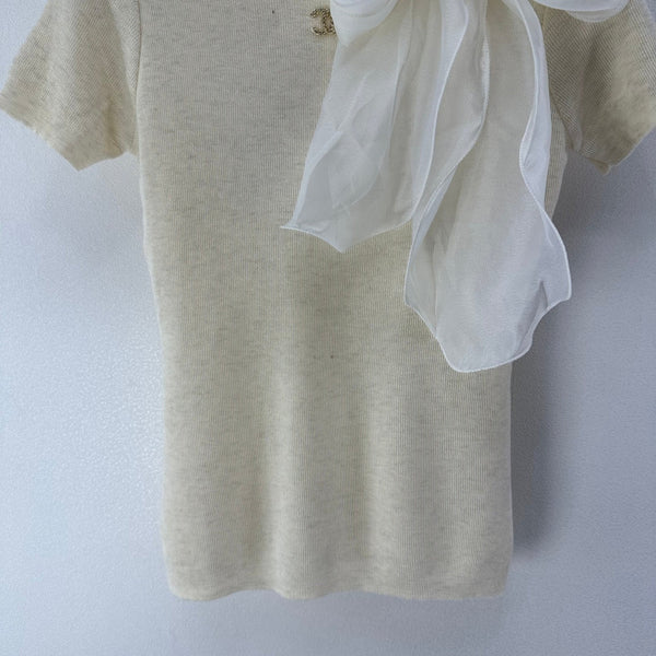 Chanel Bow-Tie Knit Top Beige in Viscose 361050