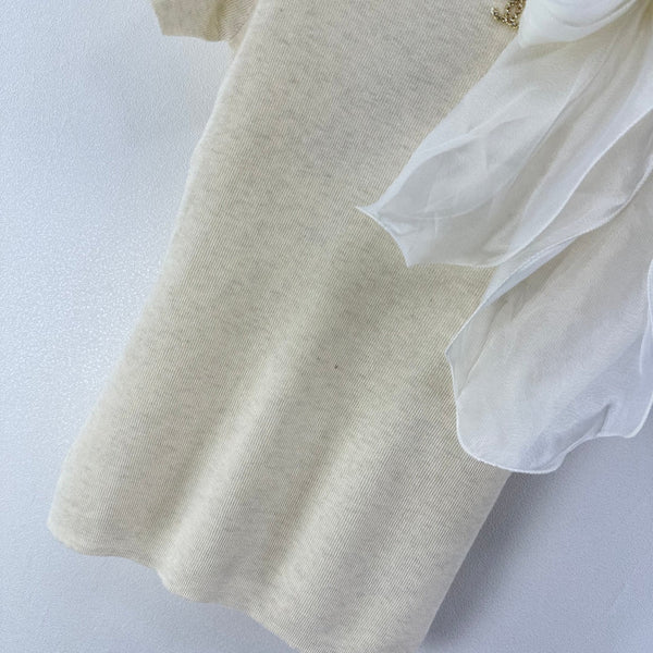 Chanel Bow-Tie Knit Top Beige in Viscose 361050