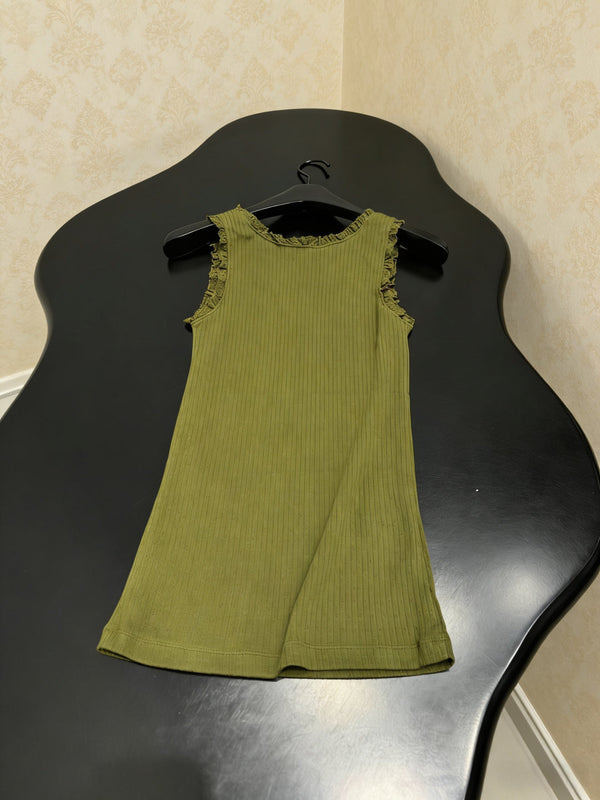 Miu Miu Gilet en maille vert olive orné de dentelle en coton 219026