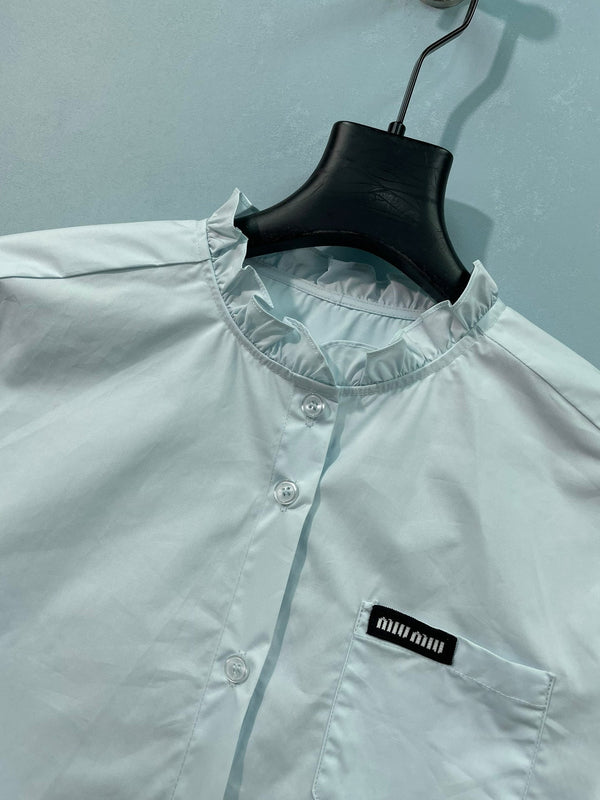 Chemise Miu Miu Bleue en Coton 218519