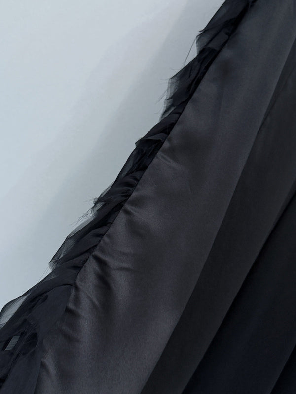 Chanel Ruffle Wide-leg Pants Black in 209458