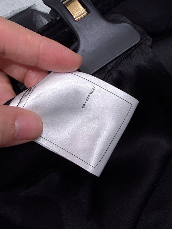 Chanel Ruffle Wide-leg Pants Black in 209458