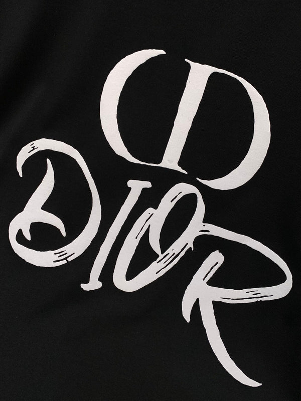 Dior Crew Neck Short-sleeved T-shirt Black in Cotton 232888