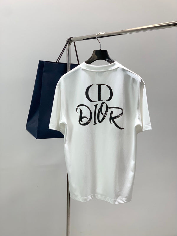 Dior Crew Neck Short-sleeved T-shirt White in Cotton 232887