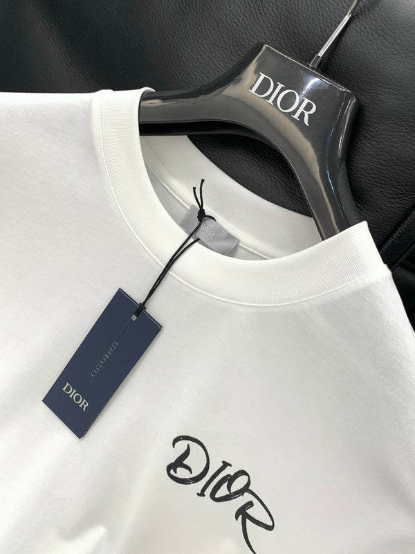 Dior Crew Neck Short-sleeved T-shirt White in Cotton 232887